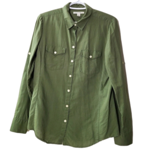 💥40% Off💥 Banana Republic army green button down long sleeve shirt